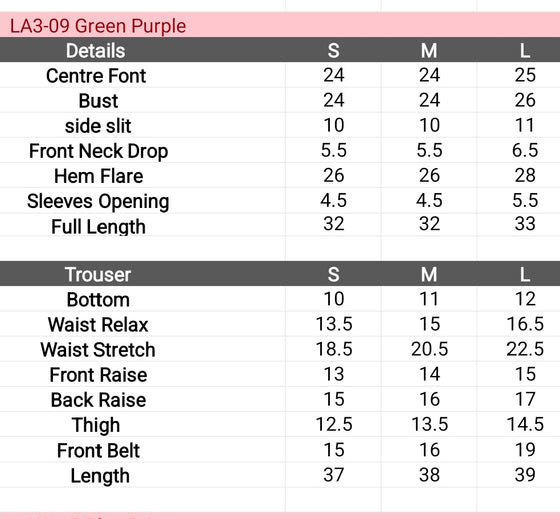 LA3-09 Green Purple 2Pc